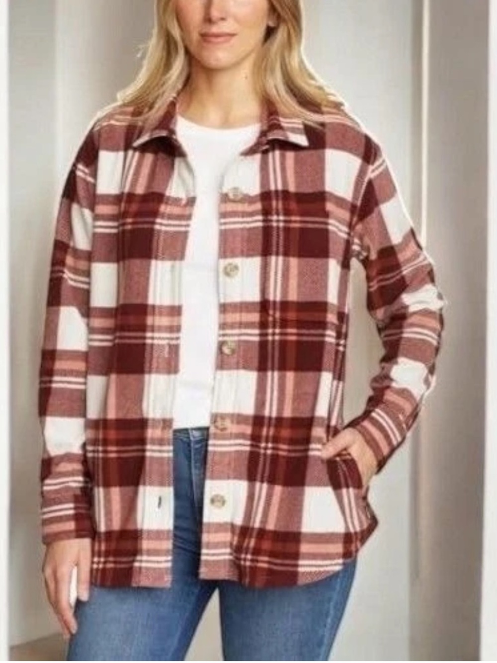 Eddie Bauer Microfleece button up shacket / Jacket Size Large
